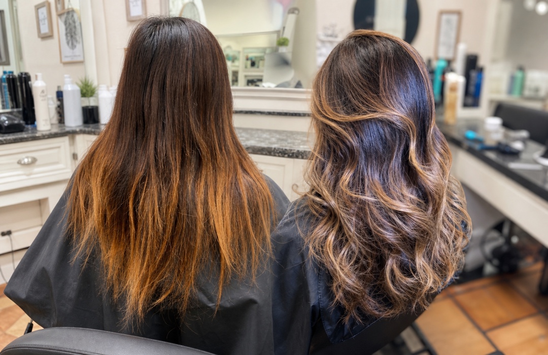 Full Custom Color balayage transformation in a salon