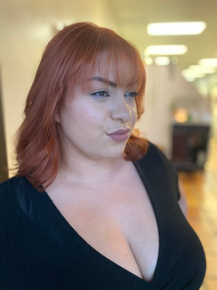 Root Color Refresh finished red hair